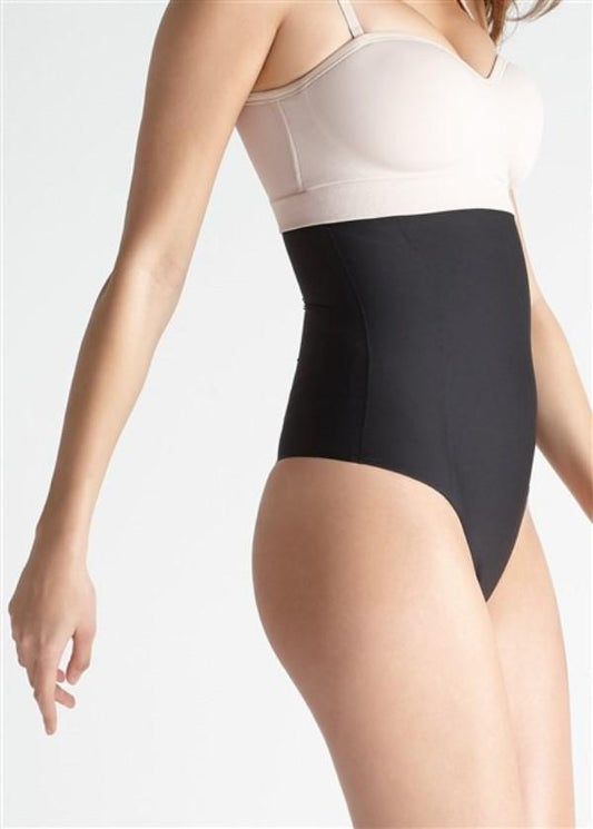 NWOT Yummie Tummie M/L HIDDEN CURVES HIGH-WAIST THONG Black 104123