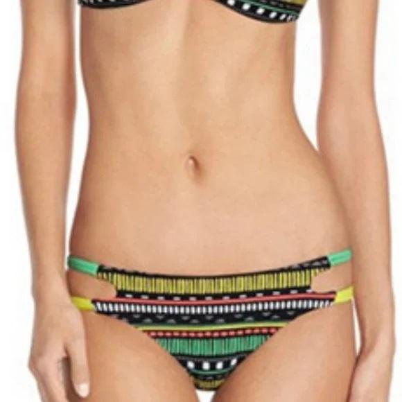 NWOT BCA By Rebecca Virtue Plumas XS Tribal Strappy Bikini Swim Bottom #104178