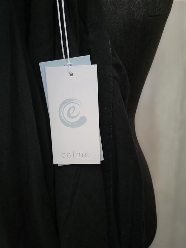 NWT Calme M Double Gauze Belted Kimono Robe Black 105209