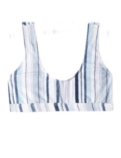 NWOT Splendid Line Of Sight SZ 14 Striped Scoop Bikini Swim Top #105273