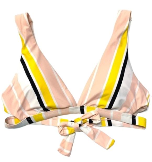 NWT Gianni Bini Sunrise Stripe XS Halter Triangle Bikini Swim Top #106276