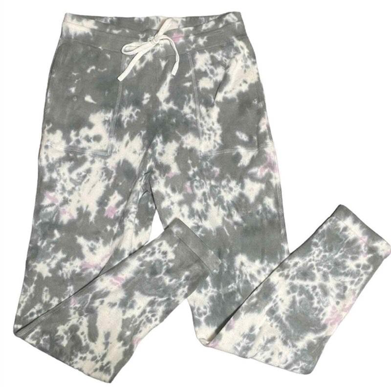 NWT Calme XL Cashmere Classic Tye Dye Joggers Green 106281