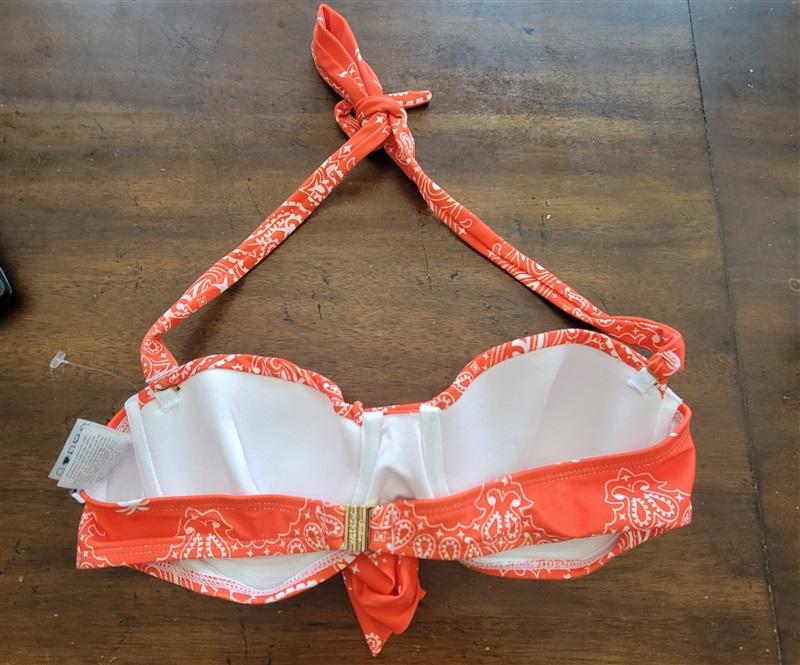 NWOT Wildfox La Bandita S Halter Paisley Palm Bandeau Bikini Swim Top #106286