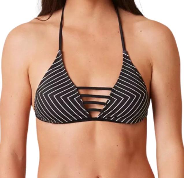 NWT BeachLingo Chevron S Halter Strappy Triangle Bikini Swim Top #106290