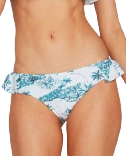 NWOT Volcom I'm Not Shore S Palm Ruffle Side Bikini Swim Bottom #106355