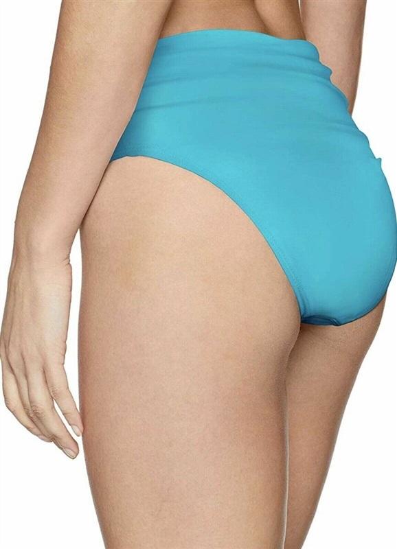 NWT Kenneth Cole Attitude L Shirred Full Hipster Bikini Swim Bottom #106359