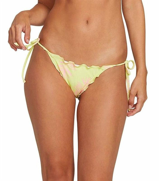 NWOT Volcom Take A Neon M Palm Side-Tie Cheeky Bikini Swim Bottom #106363