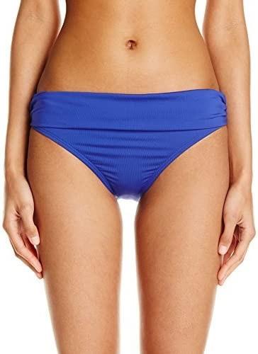 NWOT Kenneth Cole Get Rio L Shirred Banded Hipster Bikini Swim Bottom #106369