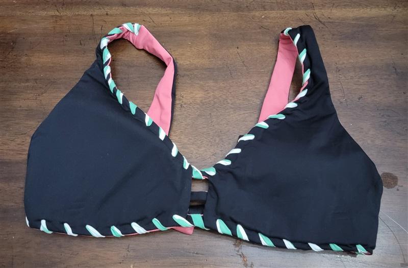 NWT Becca Camille M Reversible Keyhole Scoop Neck Bikini Swim Top #106397