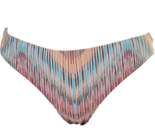 NWT Raisins Orange Orchid L Striped Cheeky Bikini Swim Bottom #106402