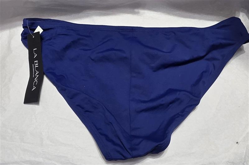 NWT La Blanca 12 Island Goddess Navy Blue Hipster Bikini Swim Bottoms #106403