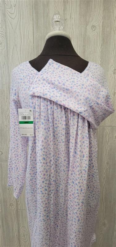 NWT Miss Elaine L Long Sleeve Cottonessa Floral-Printed Long Nightgown 106424
