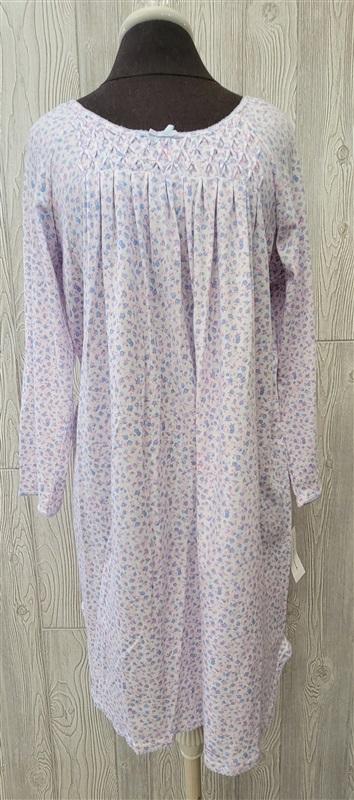 NWT Miss Elaine L Long Sleeve Cottonessa Floral-Printed Long Nightgown 106424
