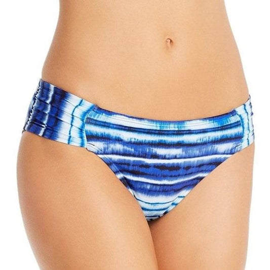 NWT La Blanca Serene Stripe SZ 4 Shirred Hipster Bikini Swim Bottom #106430