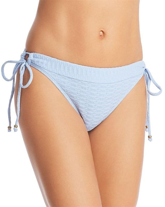 NWT Lucky Brand Shoreline Chic XS Teal Smocked Bikini Swim Bottom #106431