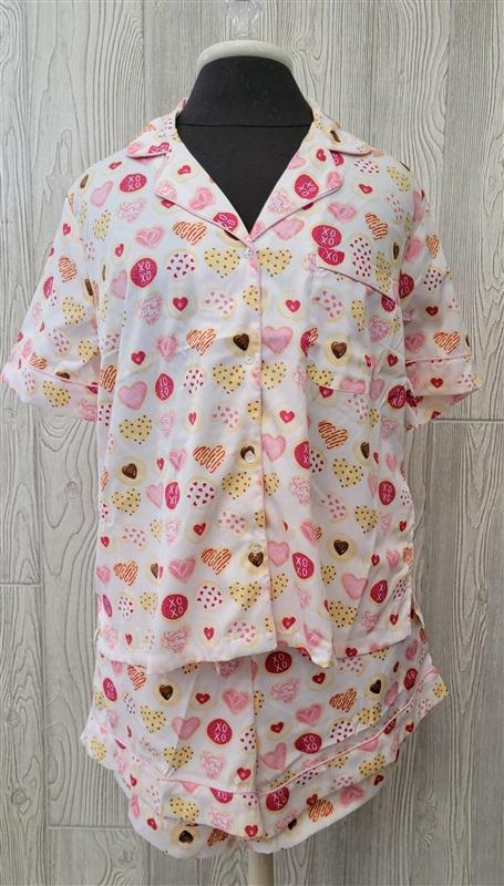 NWT Cupcakes & Cashmere M Hearts & Cookies Pajama Shorts Set 106435