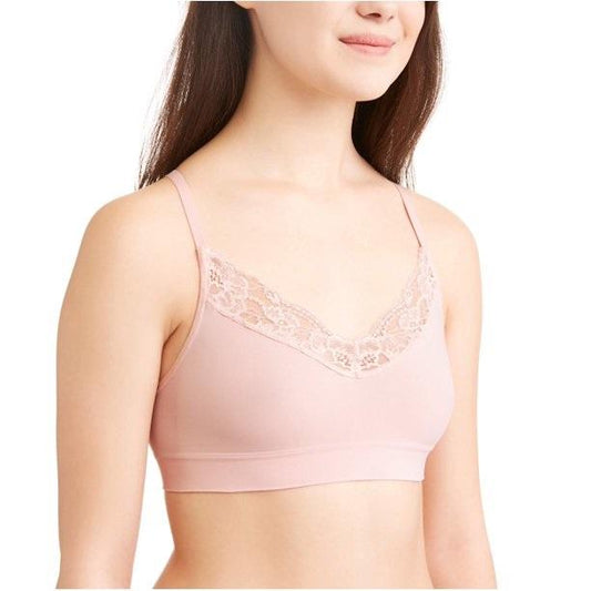NWT Maidenform M Fit to Flirt Seamless Lace T-Back Bra 7968 Pink 106448