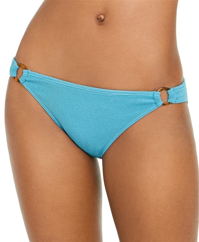 NWT Roxy Pagotoa XS Teal Ribbed Side-Ring Full Bikini Swim Bottom #106457