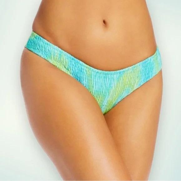 NWOT Peixoto Cayo S Tie-Dye Smocked Cheeky Scoop Bikini Swim Bottom #106461