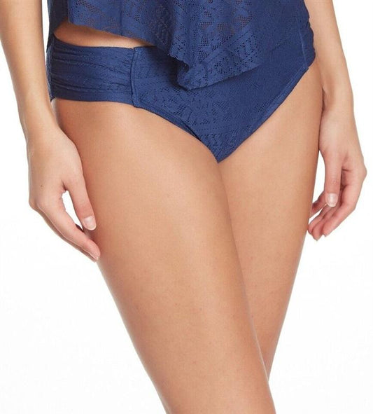 NWT Bleu Rod Beattie Chic Peek SZ 6 Crochet Shirred Bikini Swim Bottom #106465