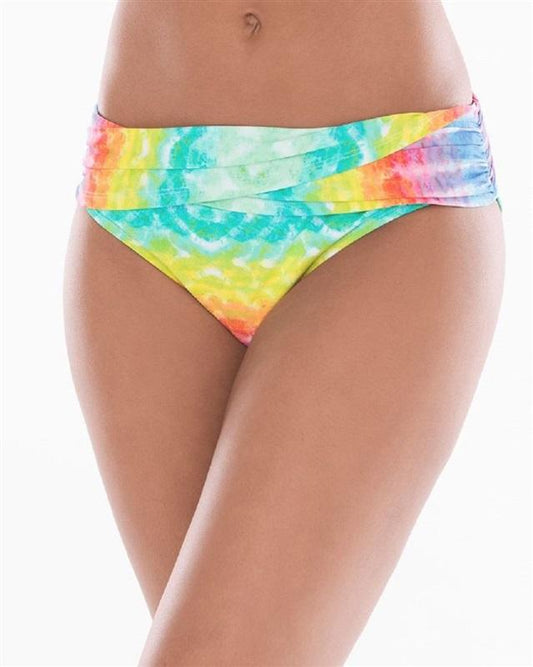 NWT Bleu Rod Beattie Tripper SZ 12 Tie-Dye Shirred Bikini Swim Bottom #106475