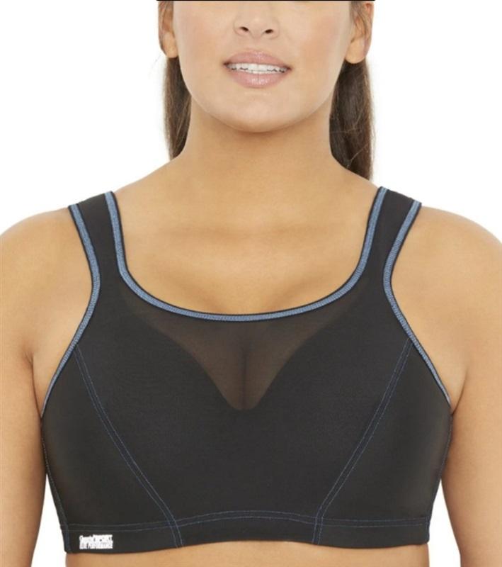 NWT Glamorise 48D Camisole Wire Sport Bra 9160 Black 94401