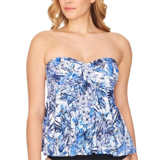 NWT Swim Solutions Penbrooke SZ 10 Halter Bandeau Tankini Swim Top #106541