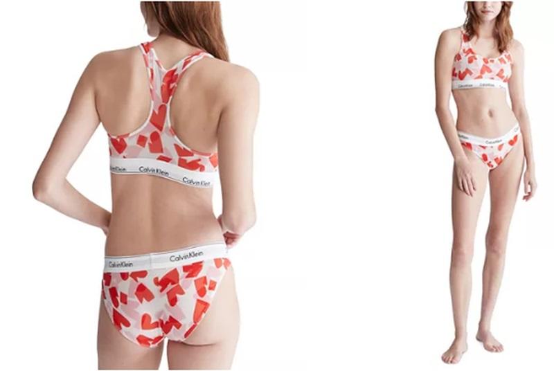 New Calvin Klein CK One M Modern Hearts Bralette Bra & Bikini 106545