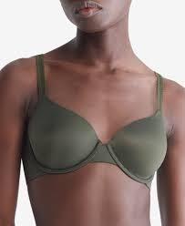 NWT Calvin Klein 34D Liquid Touch Perfect Coverage Bra QF4082 Olive 106551