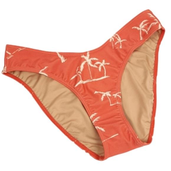 NWOT American Apparel Coral Palm S Scoop Cheeky Bikini Swim Bottom #106568