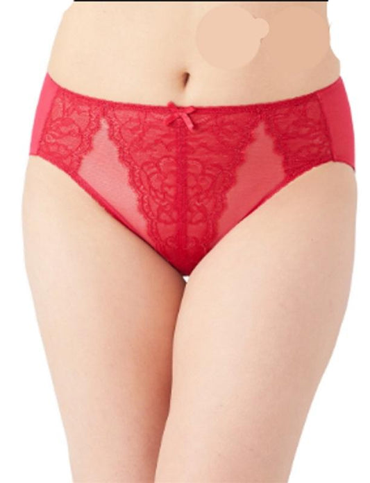 NWT Wacoal Retro Chic Brief Panty L 841186 REd Chantilly Lace #106582