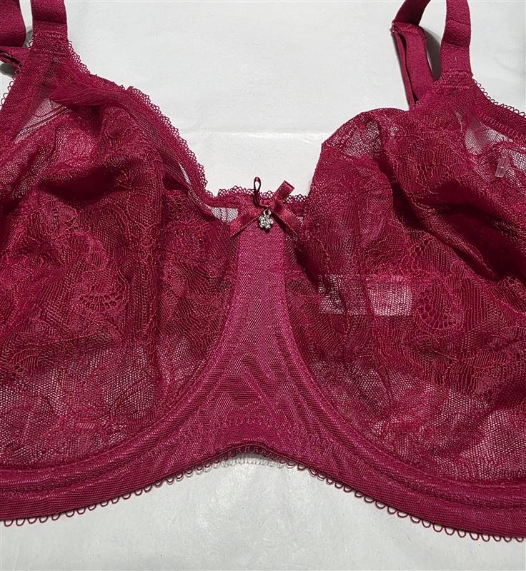 NWT Wacoal 36DDD Chantilly Lace Retro Chic 855186 RED Bra Free Shipping 106672