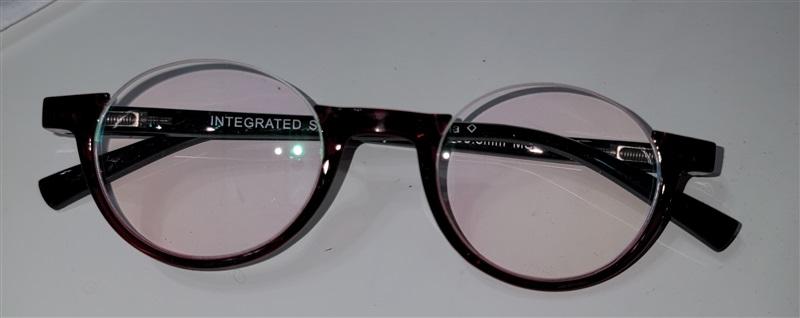 Optique Sheer 1.75 Modern Ben Franklin Half Frame Reading Glass Round Red 10686