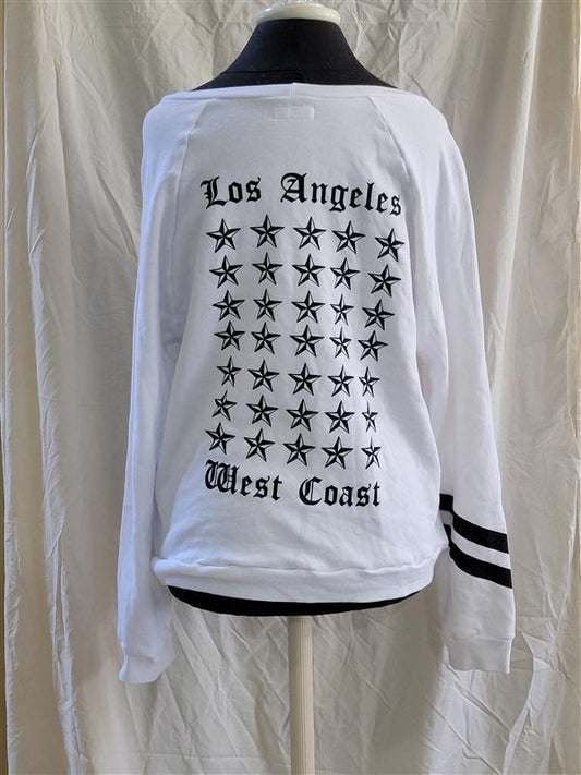 NWOT Lauren Moshi SM LA Safety Pin Skull West Coast Sweatshirt 106764