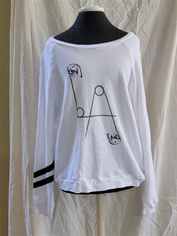 NWOT Lauren Moshi SM LA Safety Pin Skull West Coast Sweatshirt 106764