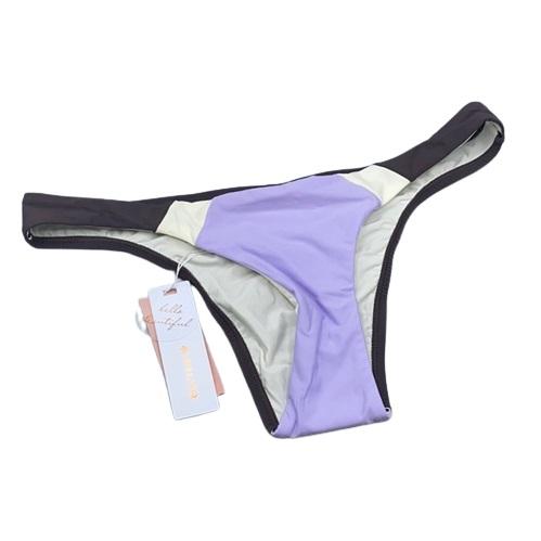 NWOT PIlyq Lavender M Color Block Cheeky Scoop Bikini Swim Bottoms #106808