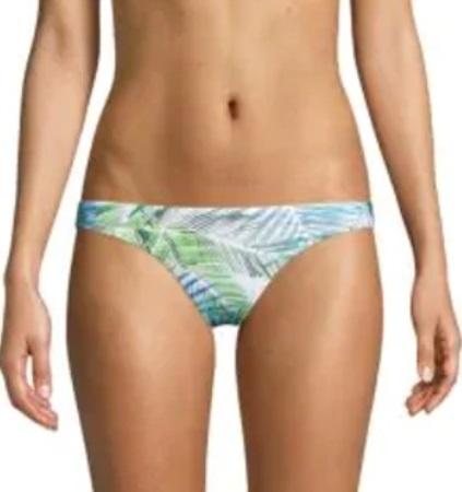 NWT Pilyq Starry Palm L Ruched Cheeky Reversible Bikini Swim Bottom #106817