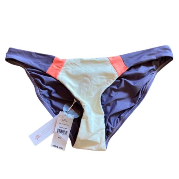 NWT PIlyq Mauve M Color Block Cheeky Scoop Bikini Swim Bottom #106822