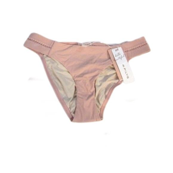 NWT Pilyq Rose Stitched M Solid Cheeky Scoop Bikini Swim Bottom #106836