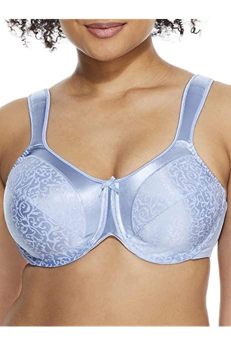 NWOT Bali 38C Satin Tracings Minimizer Bra 3562 Blue 106887