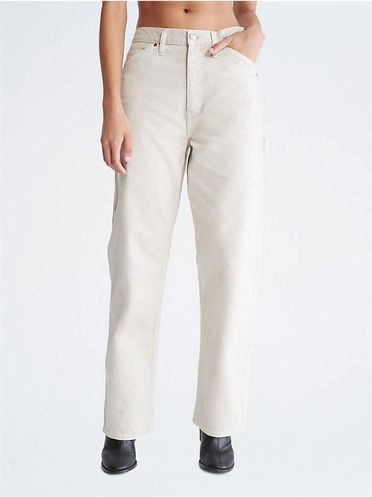 NWT Calvin Klein 14 Women's Garment Washed Off White Chino Pants 106918