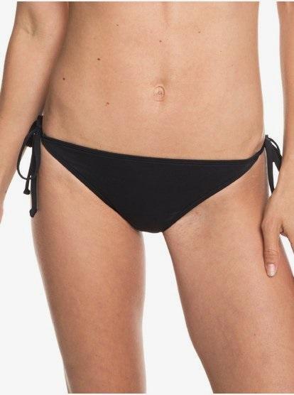 NWT Roxy Beach Solids L Black Side-Tie Cheeky Bikini Swim Bottom #106972