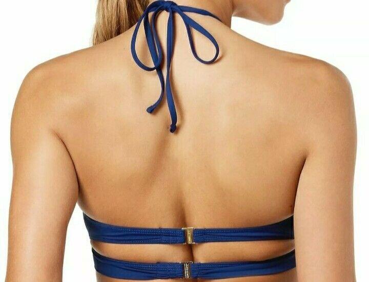 NWOT Ralph Lauren 6 Beach Club Beaded Bandeau Bikini Blue Swim Top #106973