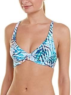 NWOT Pilyq Palmas Blue Palm S Underwired Halter Bikini Swim Top #106999