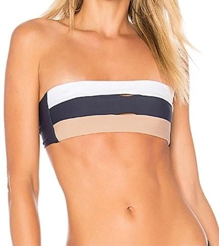 NWT Pilyq Nautica Colorblock Bandeau S Strapless Bikini Swim Top #107026