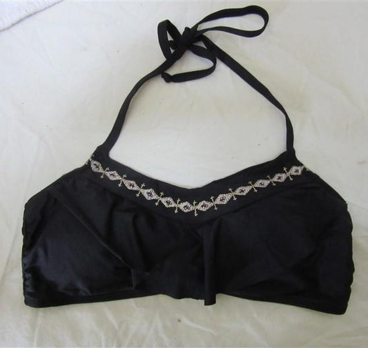 NWOT Ella Moss Crafty M Halter Flounced Embroidered Bikini Swim Top #108041