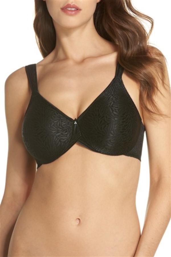 NWT Wacoal 34DDD Jacquard Underwire Bra 855367 Black 108049