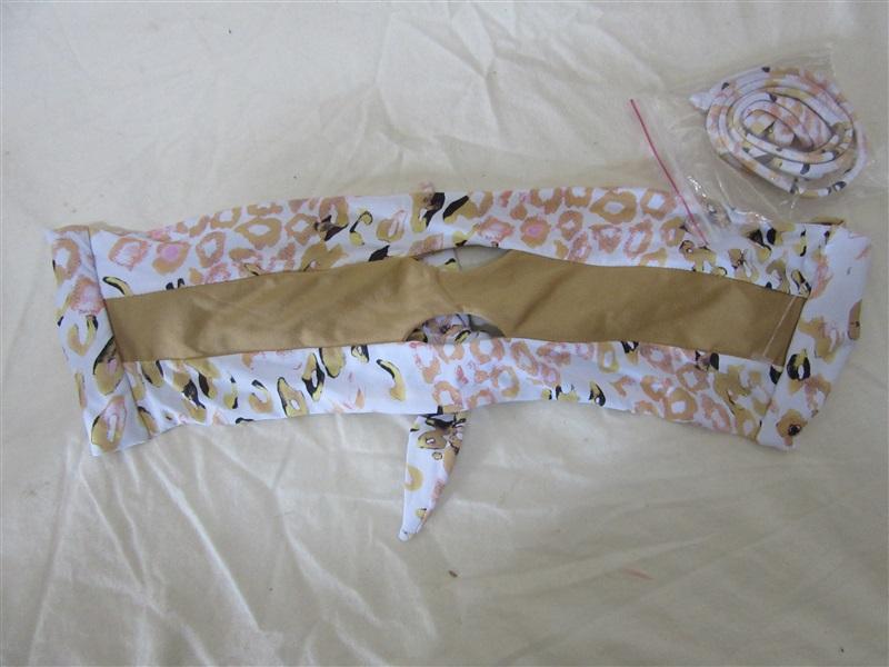 NWOT Pilyq Animal Print S Color Block Halter Bandeau Bikini Swim Top #108063