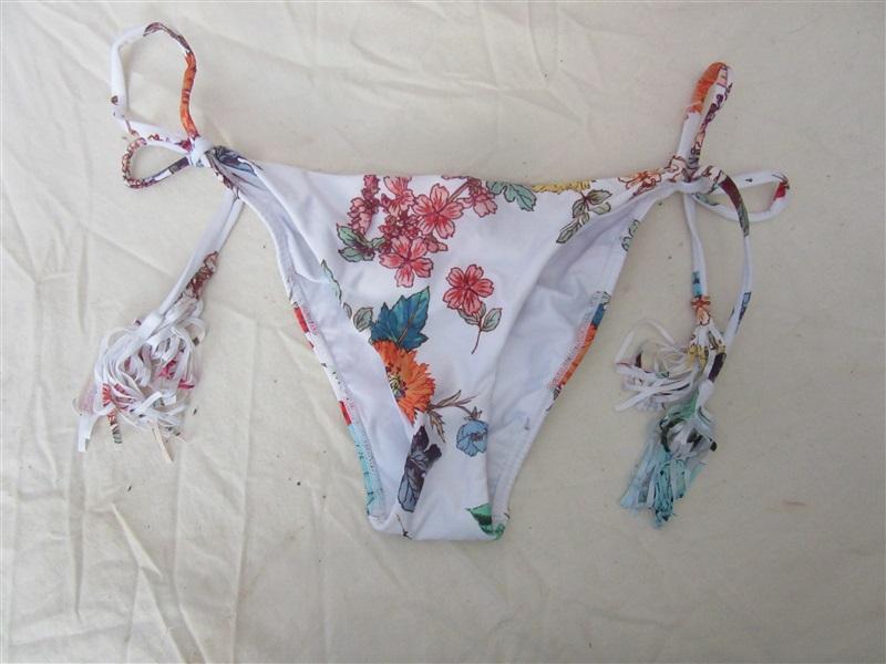 NWOT Pilyq Oka Floral S Side-Tie Ruched Cheeky Bikini Swim Bottom #108120