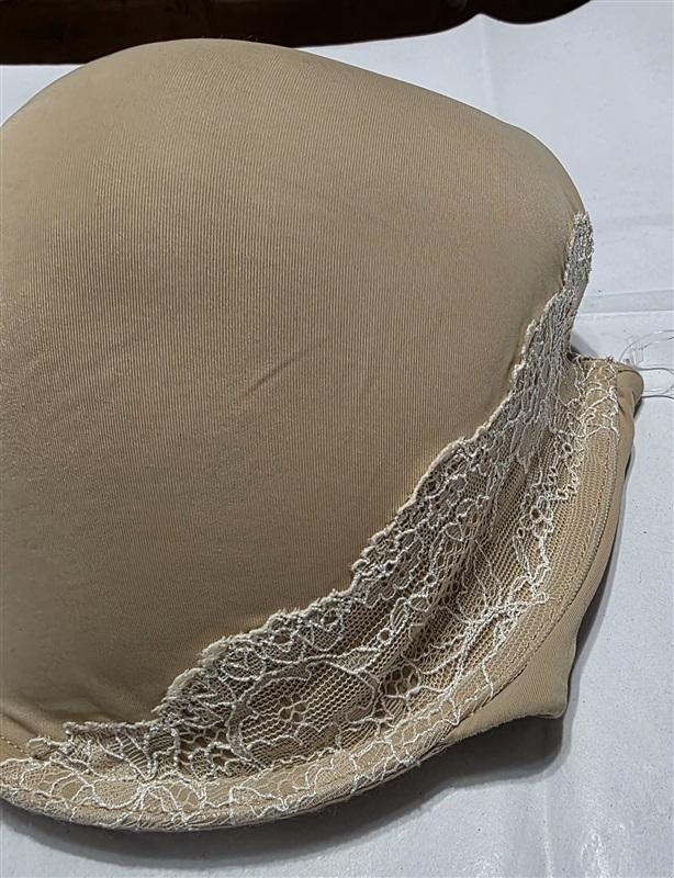 NWOT Soma 34DD Memorable Full Coverage Lace Trim Beige Bra 108138